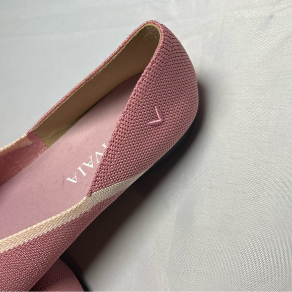 Vivaia Pointed Toe V-Cut Flats Ash Rose Pink Ballet Shoes Size 38.5 - Picture 7 of 11